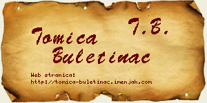 Tomica Buletinac vizit kartica